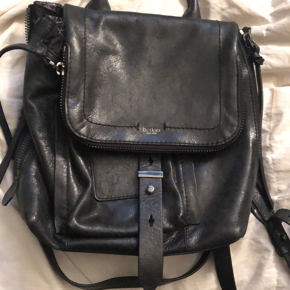 Botkier black leather knapsack